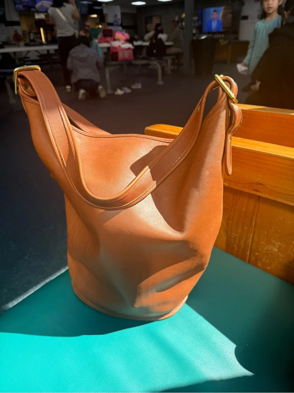 Vintage Coach 9085 Duffle Brown Leather Bag